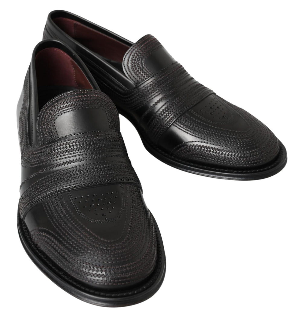 Dolce & Gabbana Leather Slipper Loafers in Black