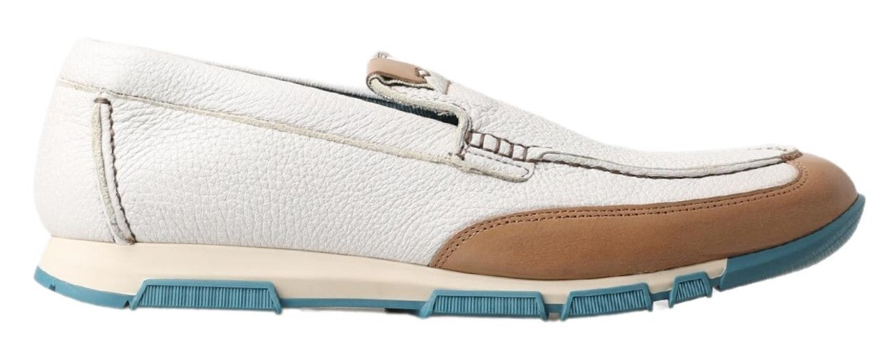 White Leather Loafers Moccasins Shoes mens luxury fashion - Mens Edit