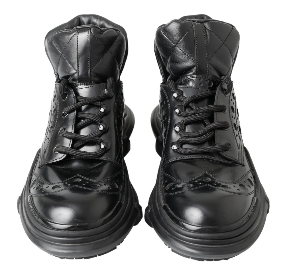 Dolce & Gabbana Leather Ankle Boots in Black