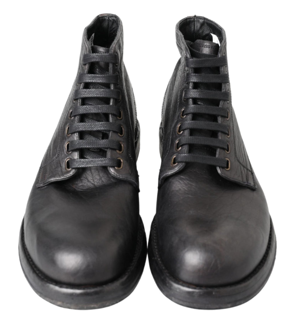 Dolce & Gabbana Horse Leather Perugino Boots in Black