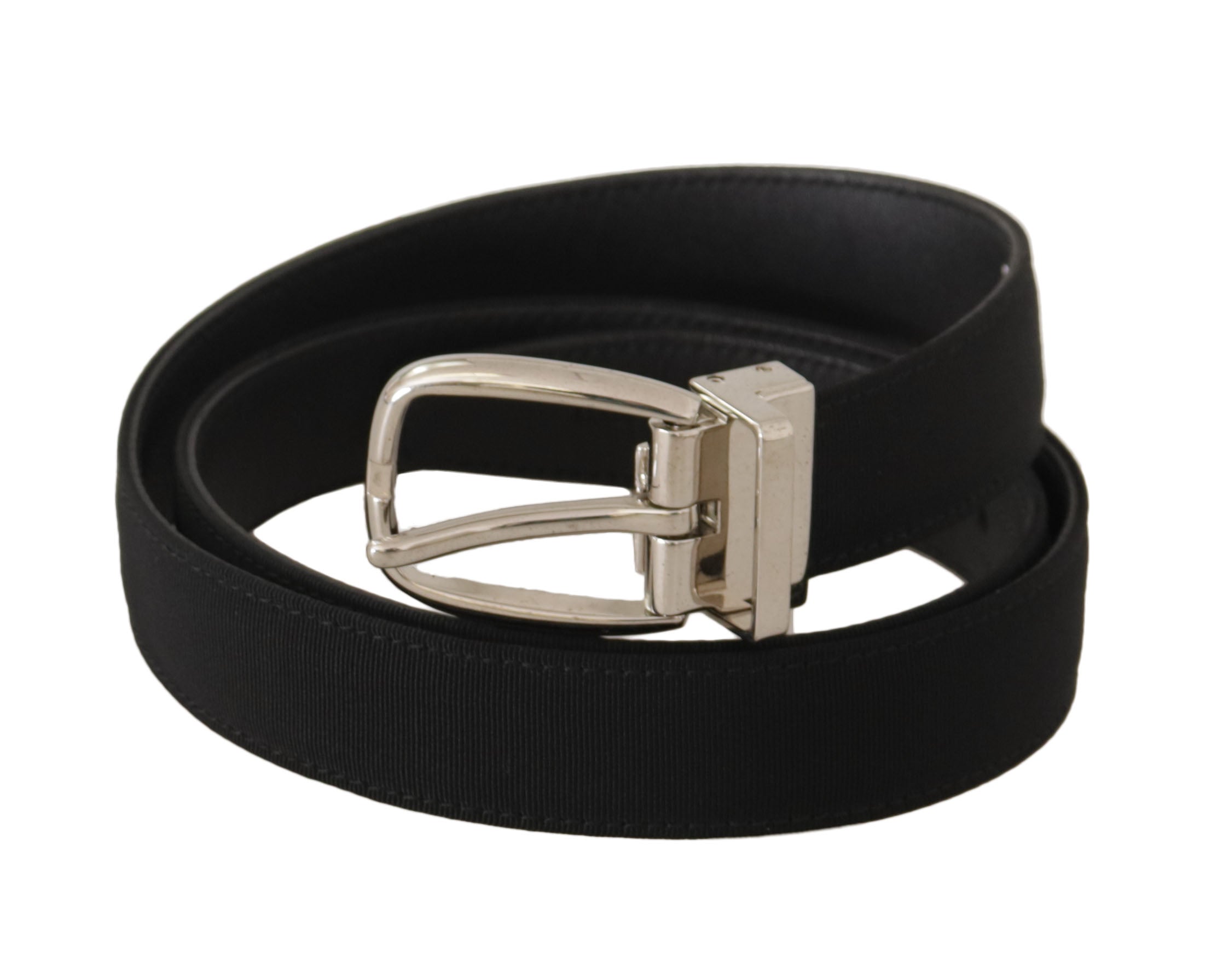 Belt Black Calf Leather Silver Tone Metal Buckle mens luxury fashion - Mens Edit