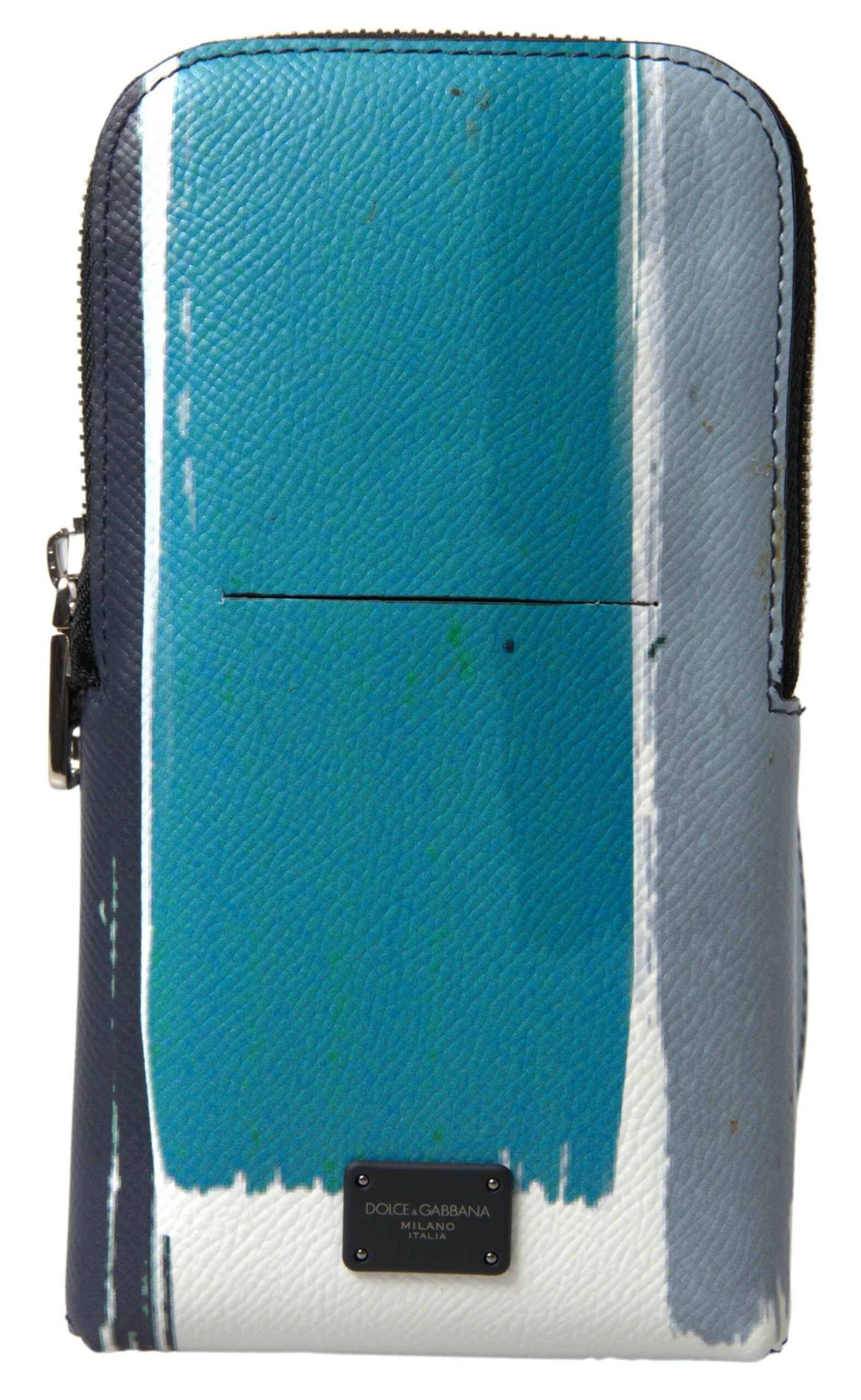 Dolce & Gabbana Δερμάτινη Τσάντα Crossbody Τηλεφώνου σε Μπλε