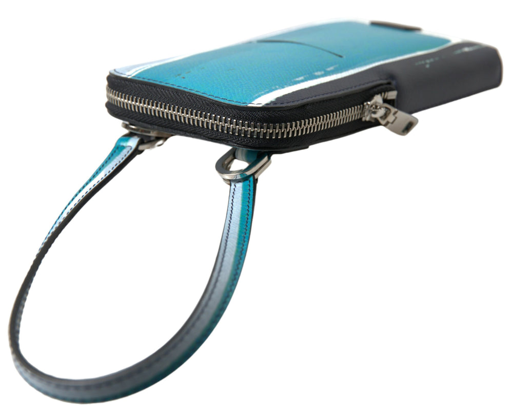 Dolce & Gabbana Leather Crossbody Phone Bag in Blue