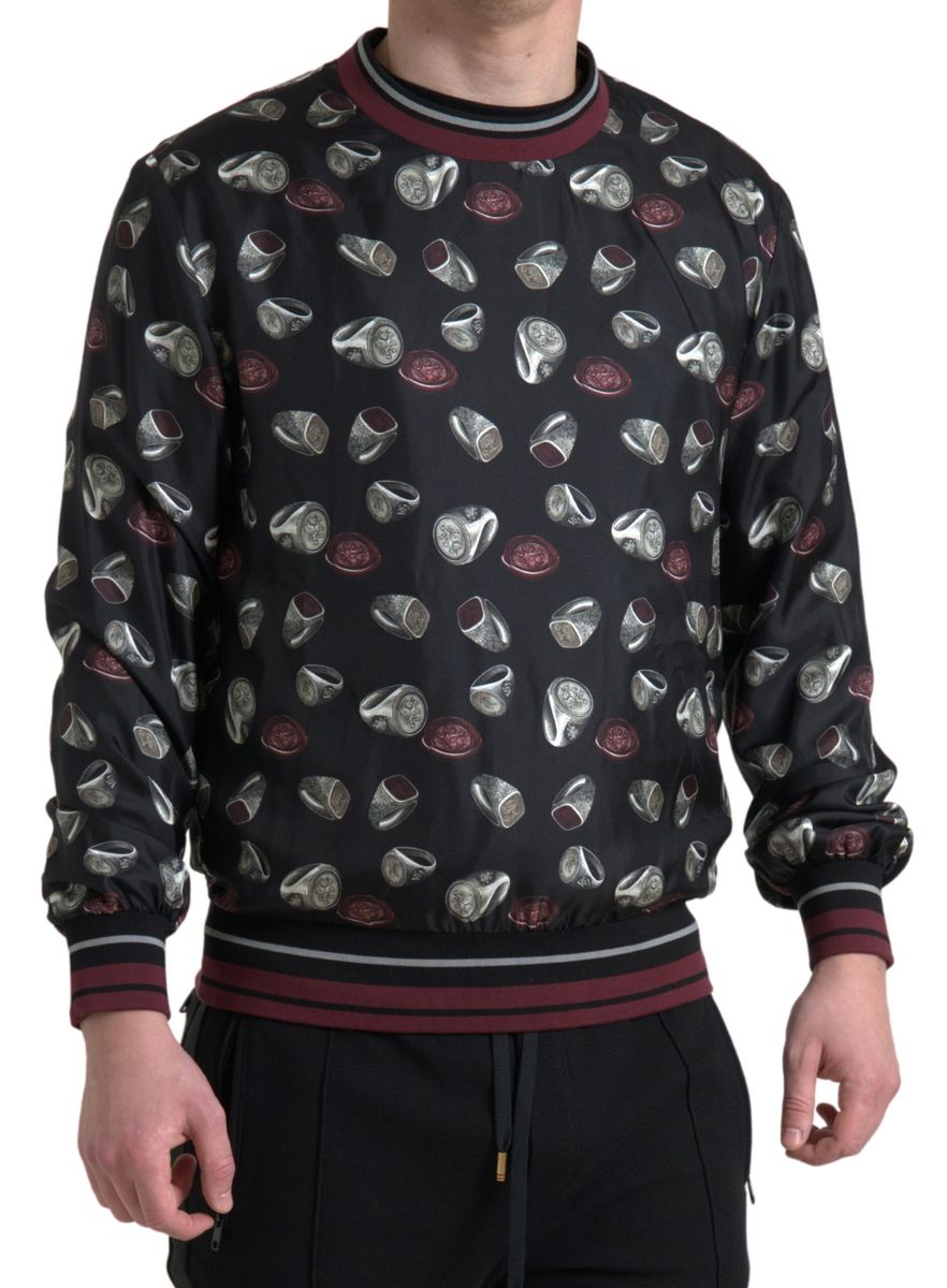 Dolce & Gabbana 100% Silk Crewneck Sweater in Black