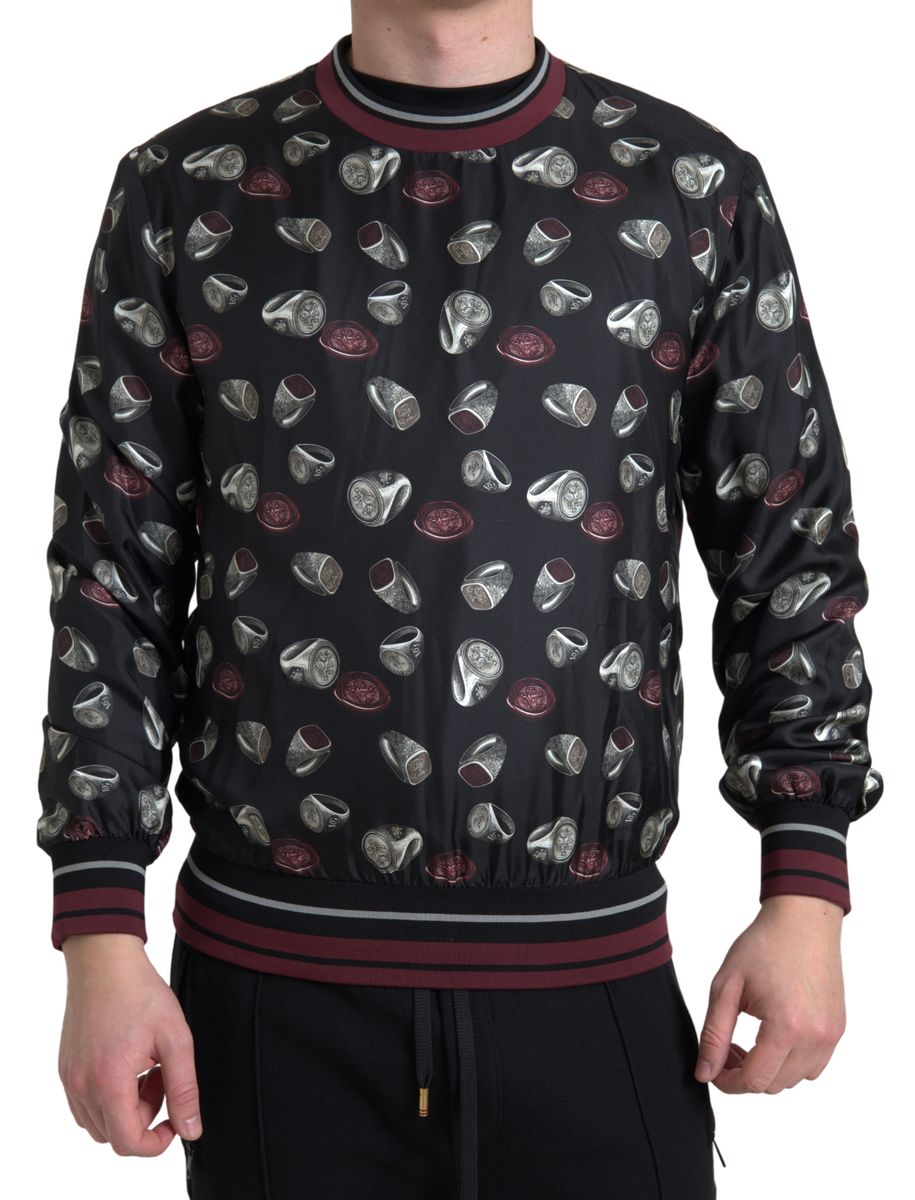 Dolce & Gabbana 100% Silk Crewneck Sweater in Black
