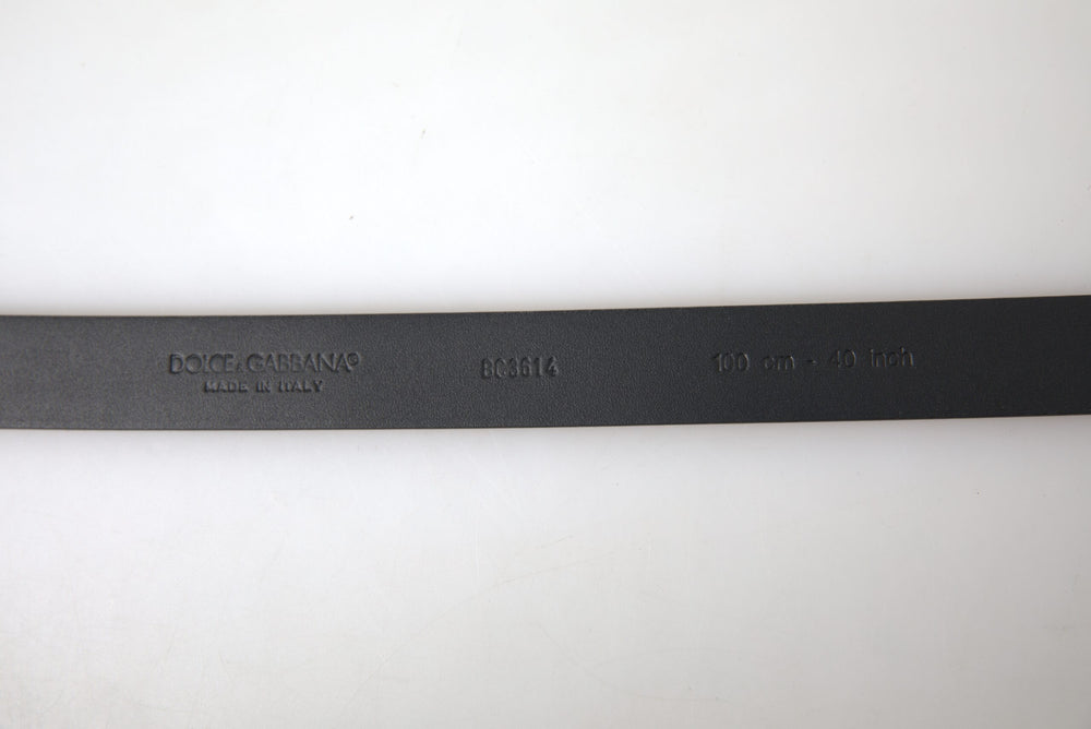 Dolce & Gabbana Leather Belt with Silver Buckle in Bordeaux