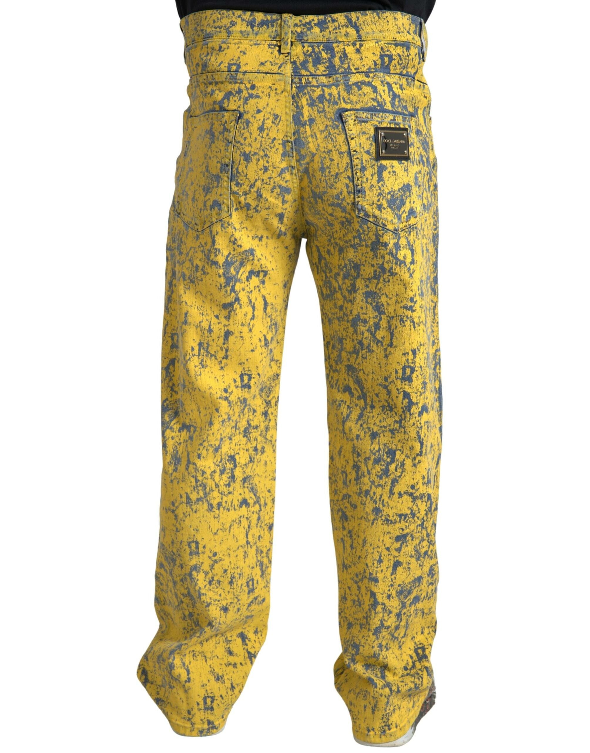 Dolce & Gabbana Βαμβακερά Straight-Leg Jeans σε Κίτρινο