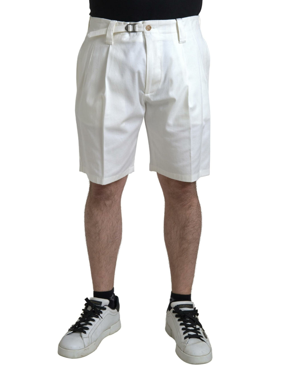 White Cotton Stretch Men Bermuda Denim Shorts mens luxury fashion - Mens Edit