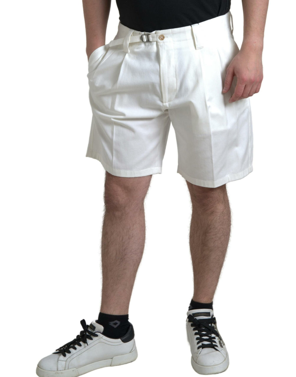 Dolce & Gabbana Cotton Stretch Bermuda Shorts in White