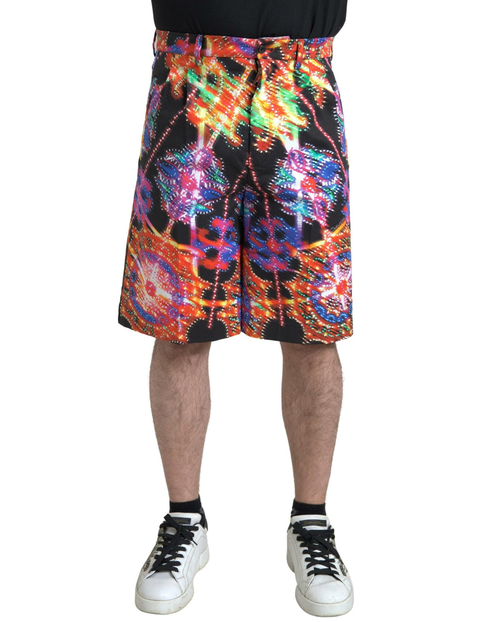 Dolce & Gabbana Printed Cotton Bermuda Shorts in Multicolor