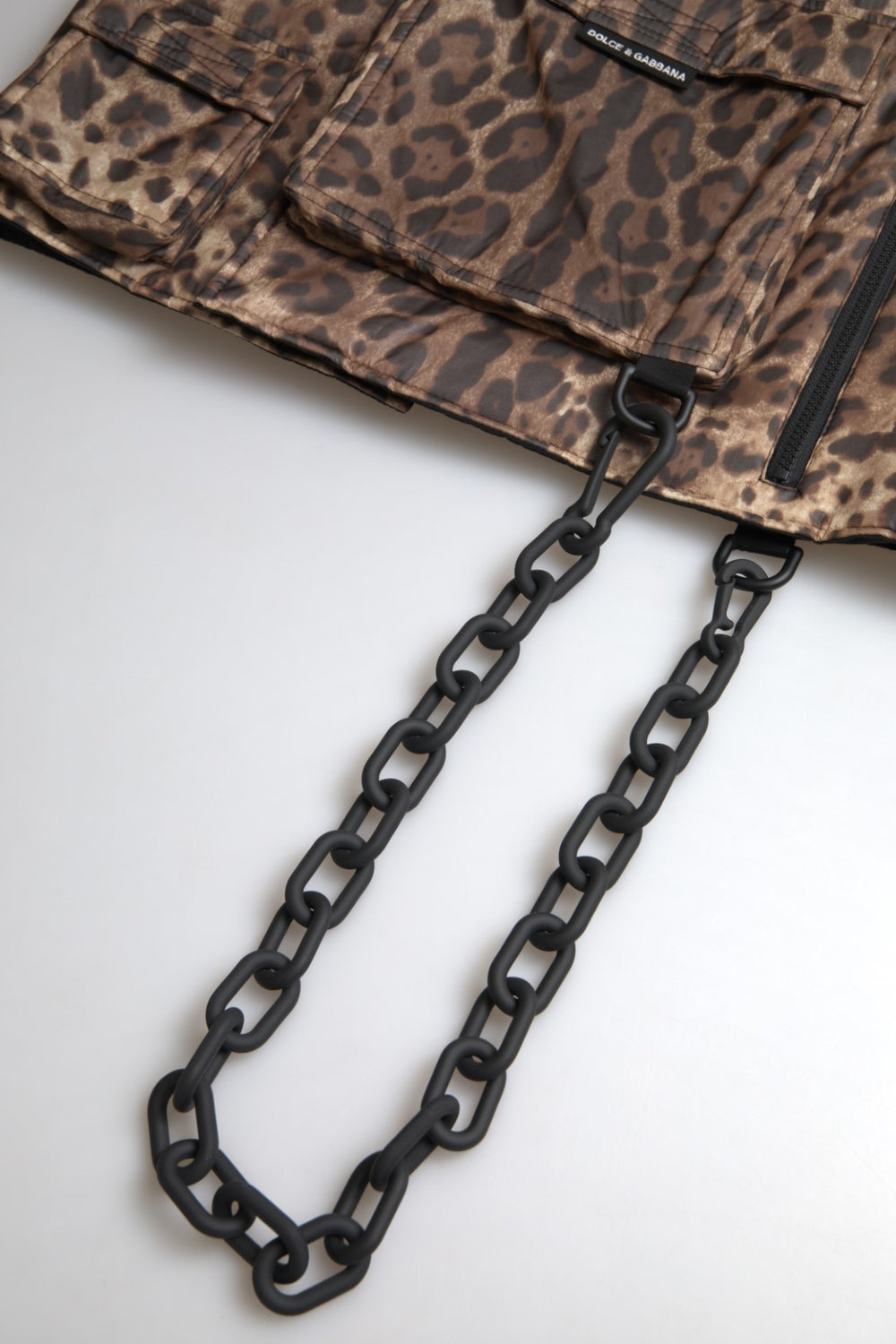 Dolce & Gabbana 100% Silk Sleeveless Polo in Brown Leopard