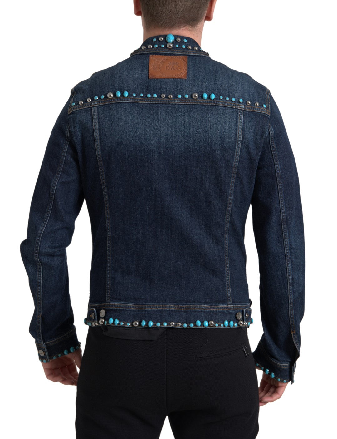 Dolce & Gabbana Denim Jacket με Διακόσμηση από Τυρκουάζ Πέτρες σε Μπλε