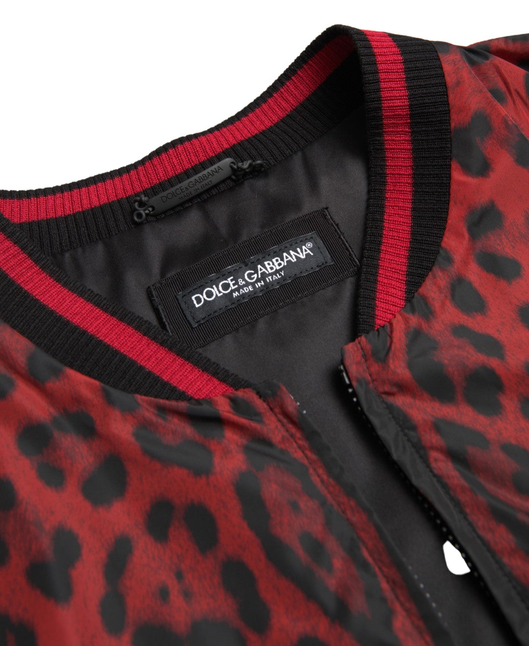 Dolce & Gabbana Bomber από 100% νάιλον σε Κόκκινο Leopard Print