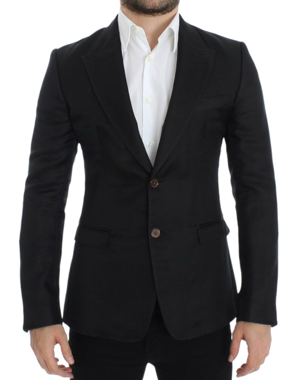 Black silk slim fit blazer mens luxury fashion - Mens Edit