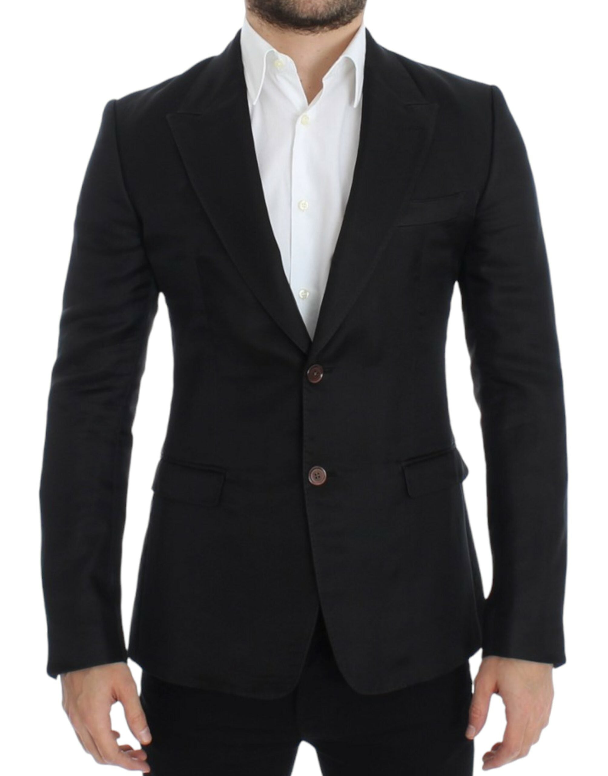 Black silk slim fit blazer mens luxury fashion - Mens Edit
