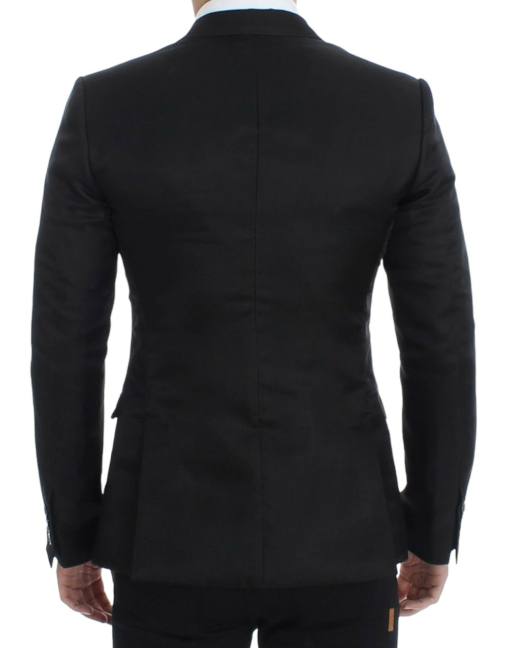 Dolce & Gabbana Silk Blend Slim Fit Blazer in Black