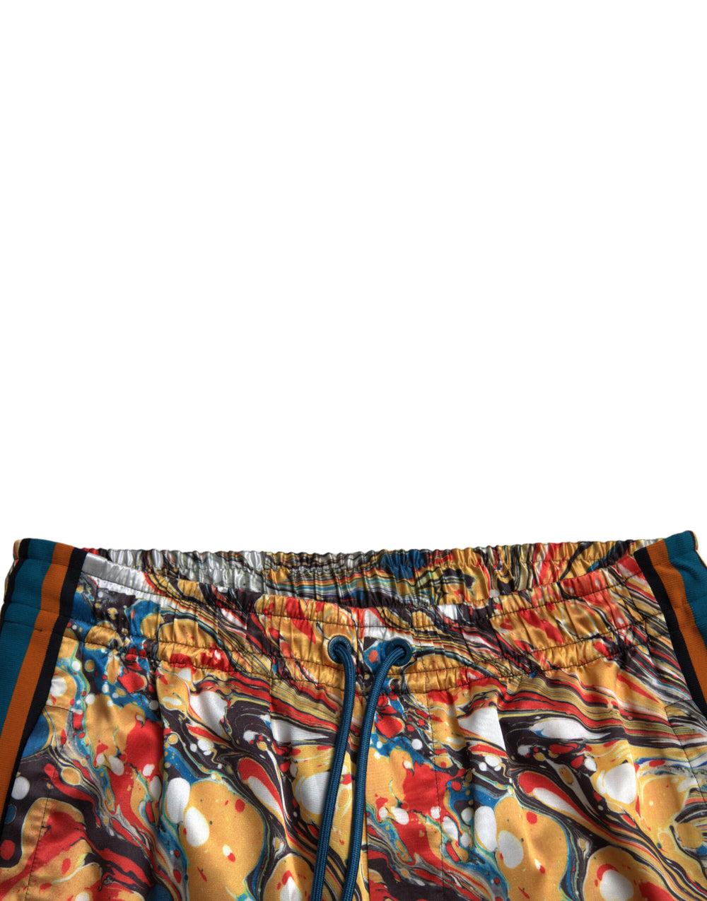 Dolce & Gabbana Marble Print Satin Pants in Multicolor