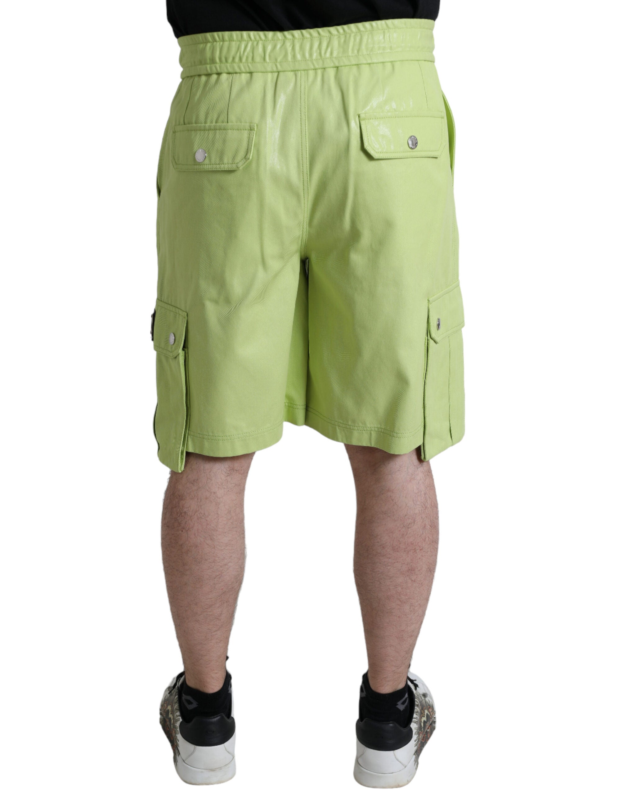 Light Green Cotton Men Cargo Bermuda Shorts mens luxury fashion - Mens Edit