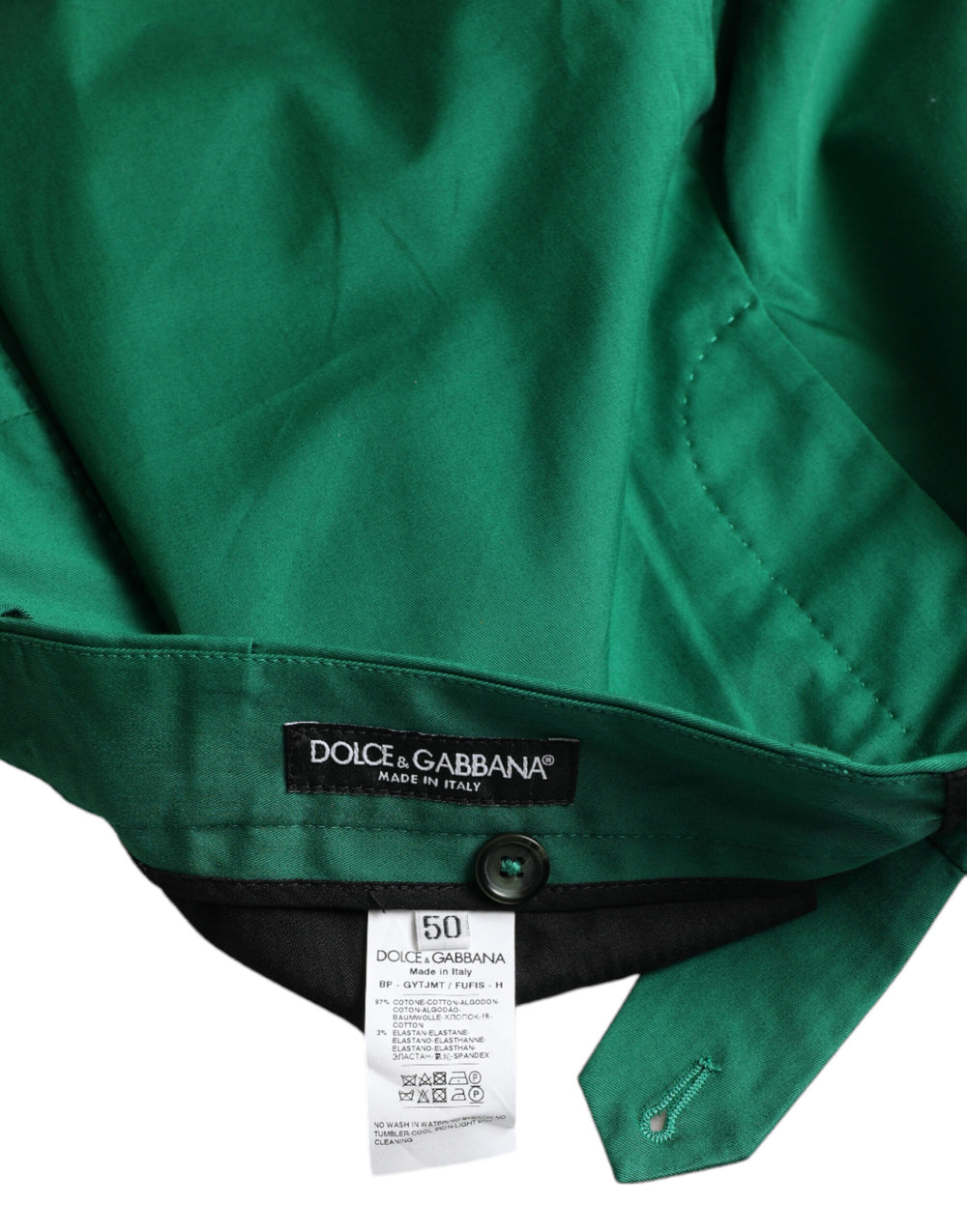 Dolce & Gabbana Cotton Stretch Bermuda Shorts in Deep Green