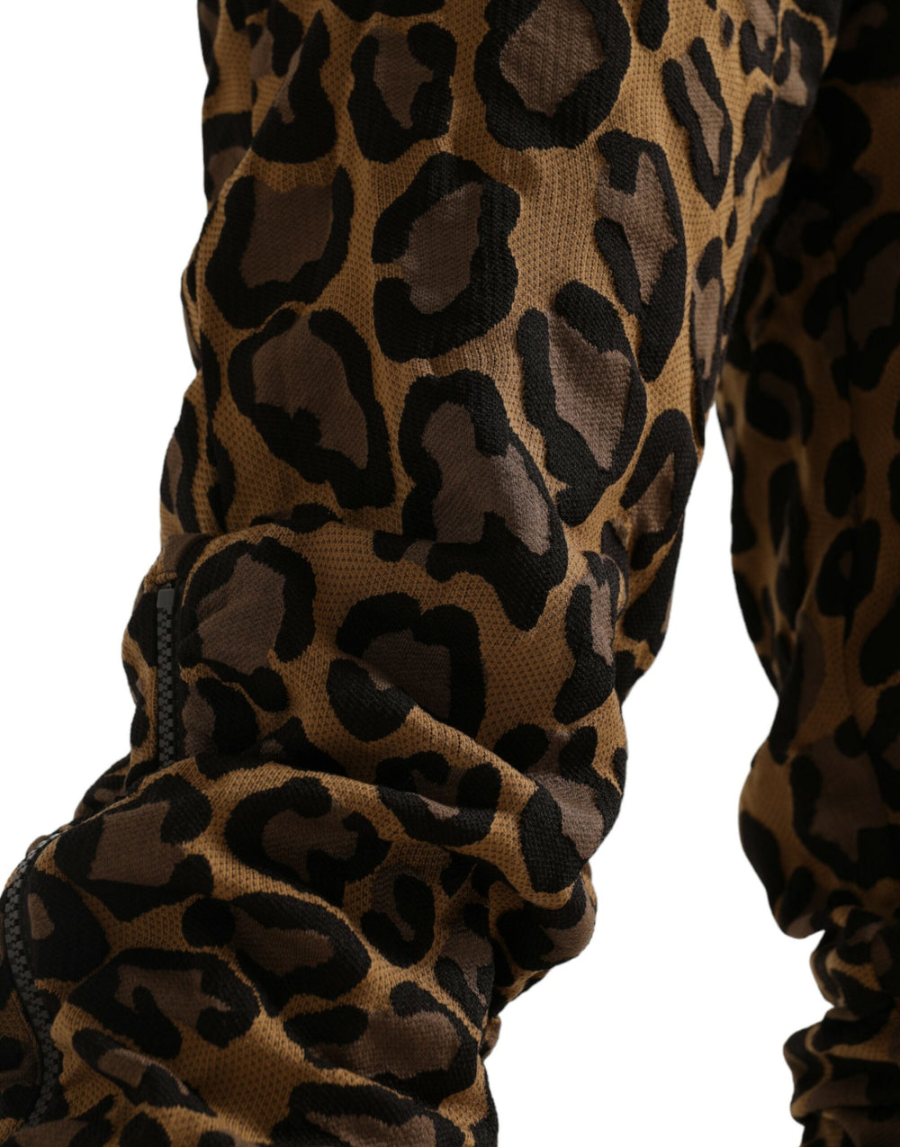 Dolce & Gabbana Leopard Jacquard Jogger Pants in Brown