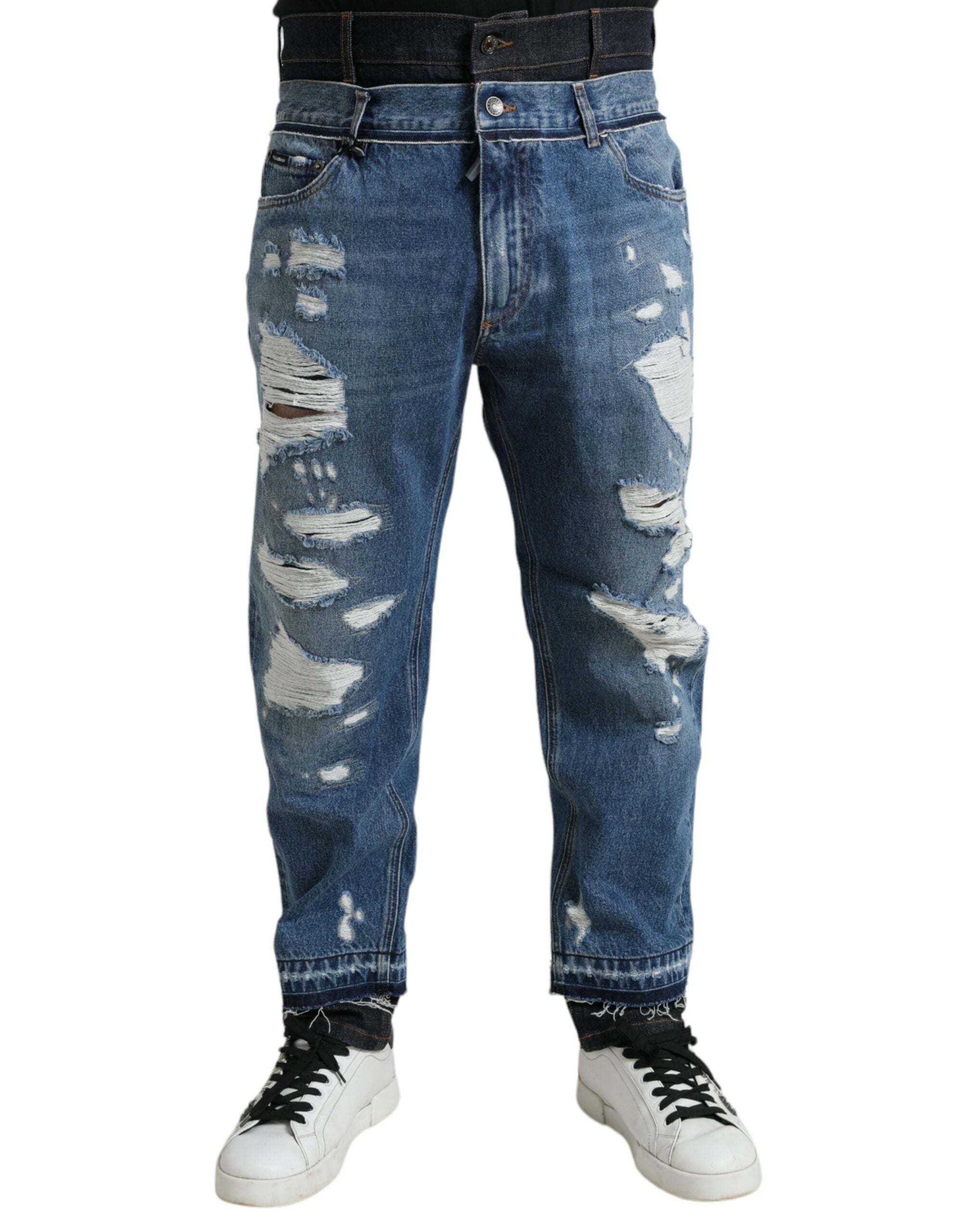 Dolce & Gabbana Skinny Tattered Jeans σε Μπλε