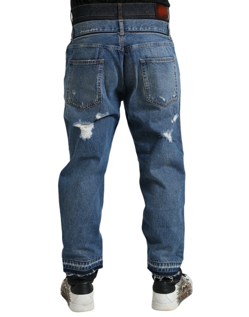 Dolce & Gabbana Skinny Tattered Denim Jeans in Blue