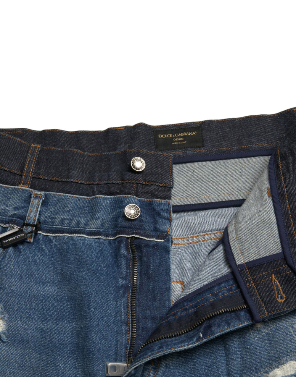 Dolce & Gabbana Skinny Tattered Denim Jeans in Blue