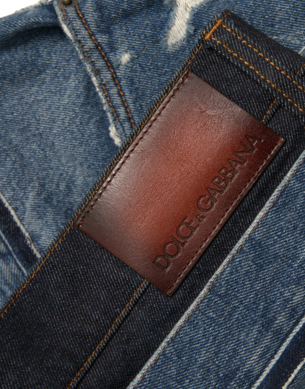 Dolce & Gabbana Skinny Tattered Denim Jeans in Blue