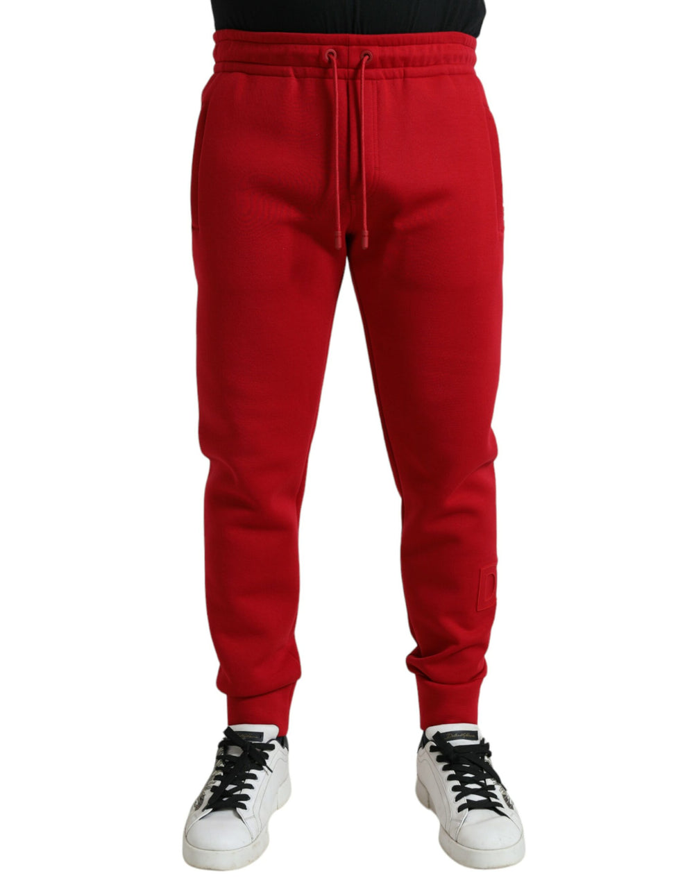 Red Cotton Blend Skinny Jogger Pants mens luxury fashion - Mens Edit
