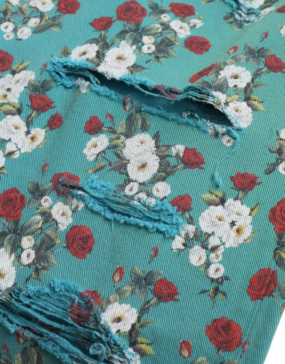 Dolce & Gabbana Floral Print Skinny Jeans in Blue