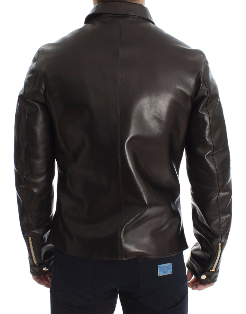 Dolce & Gabbana Lambskin Leather Jacket in Brown