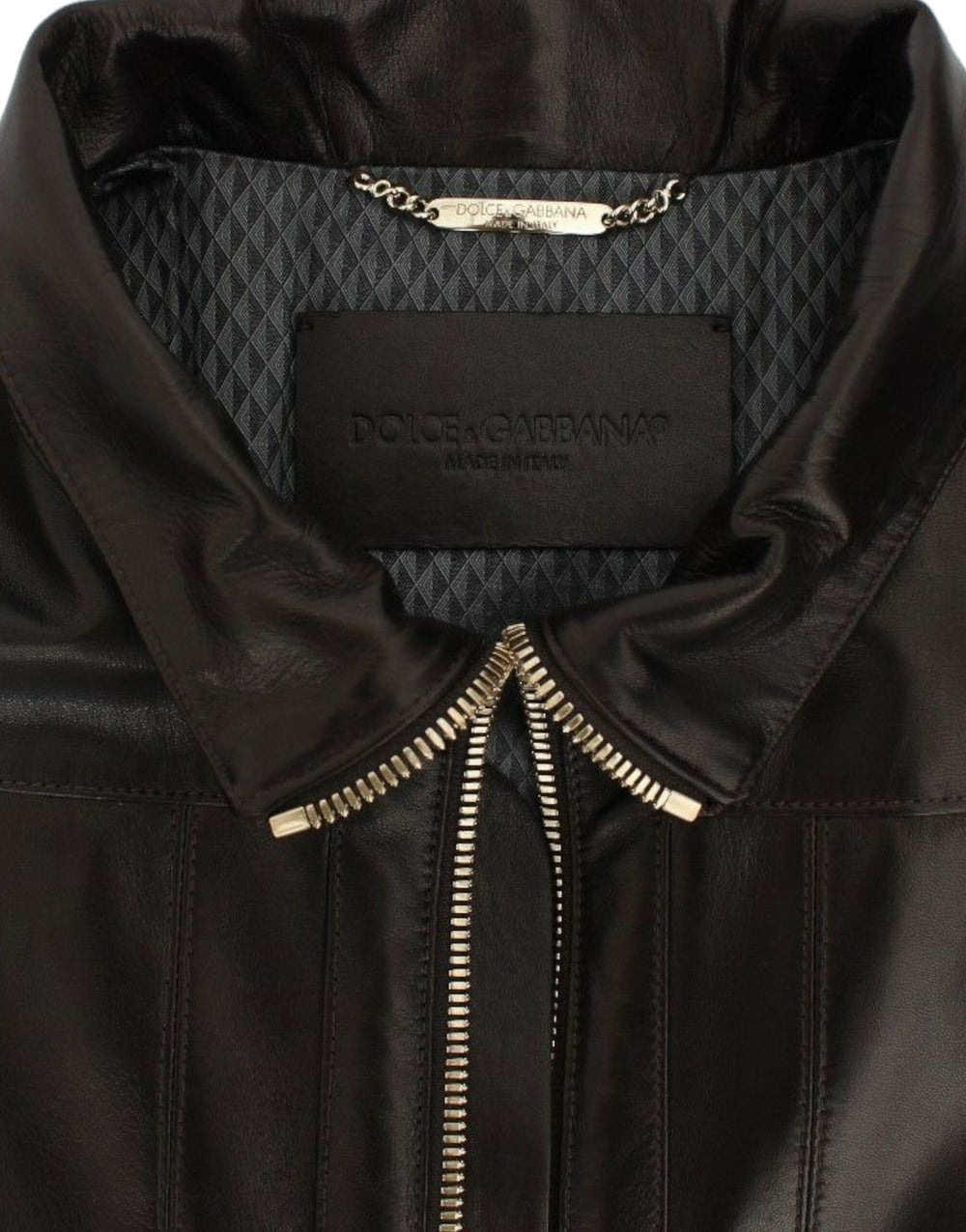 Dolce & Gabbana Lambskin Leather Jacket in Brown