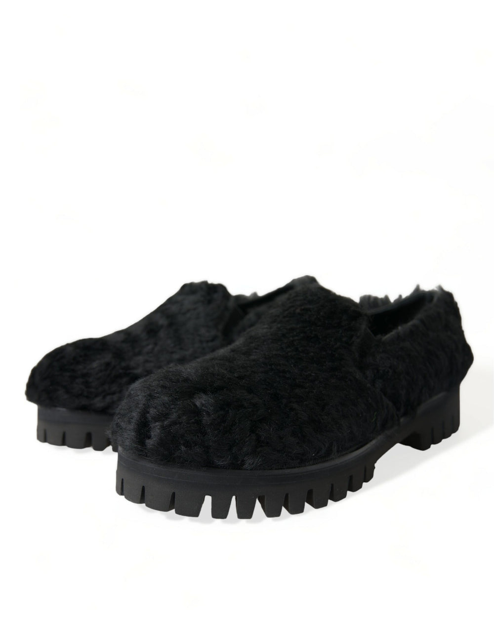 Dolce & Gabbana Lamb and Calf Leather Loafers in Black