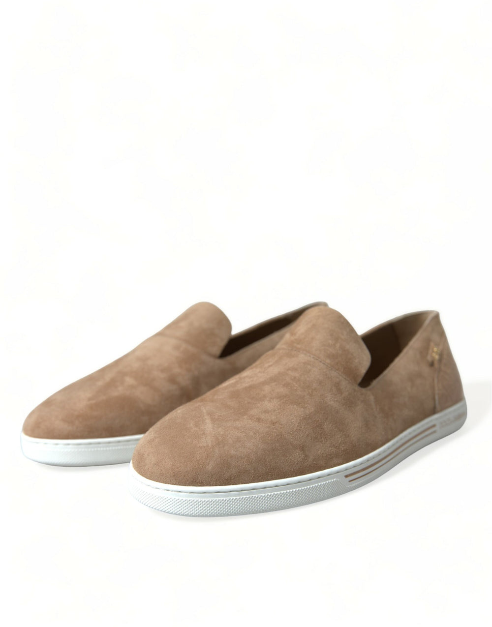 Dolce & Gabbana Suede and Caiman Leather Loafers in Beige