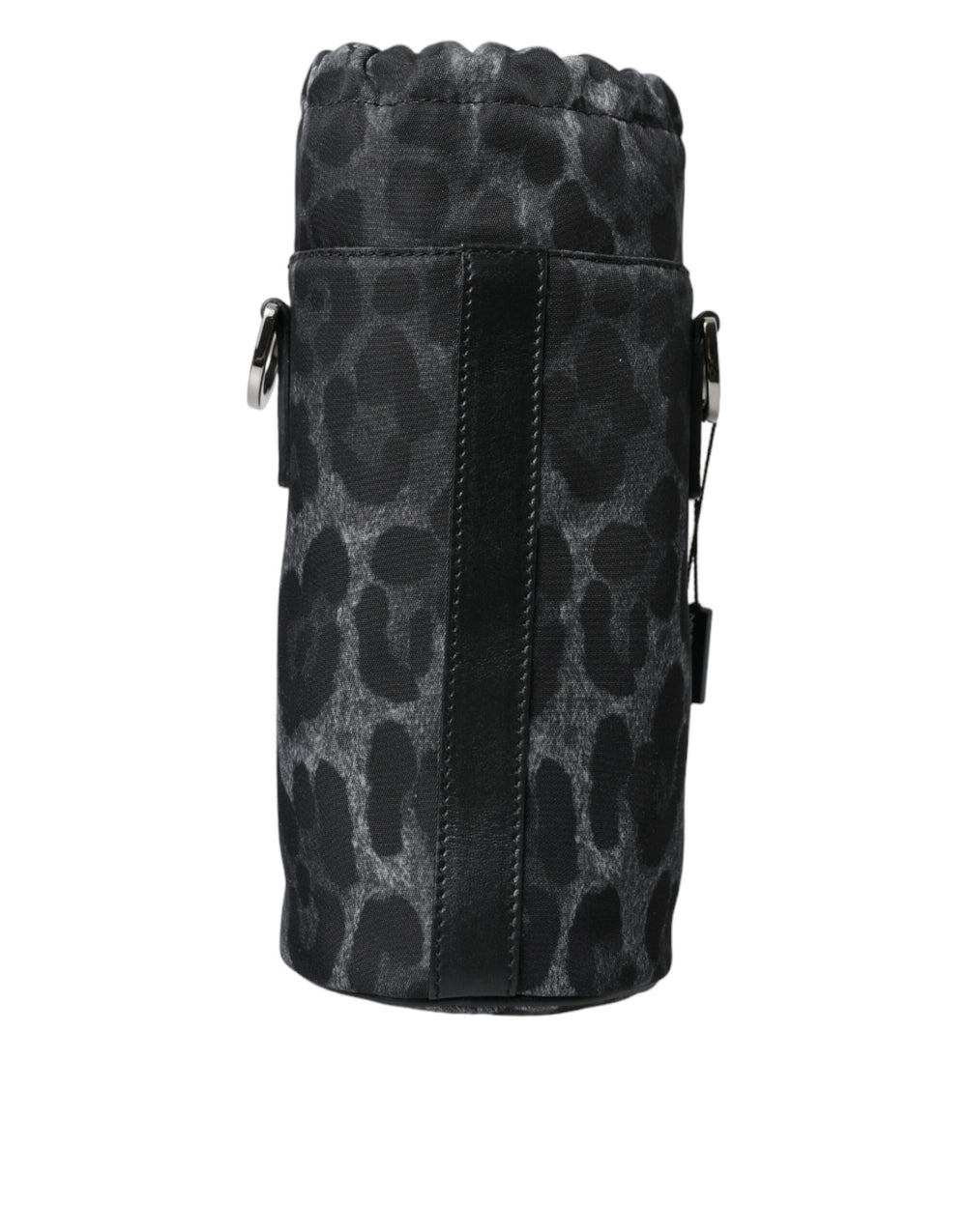 Dolce & Gabbana Leopard Print Bottle Cage Bag in Black