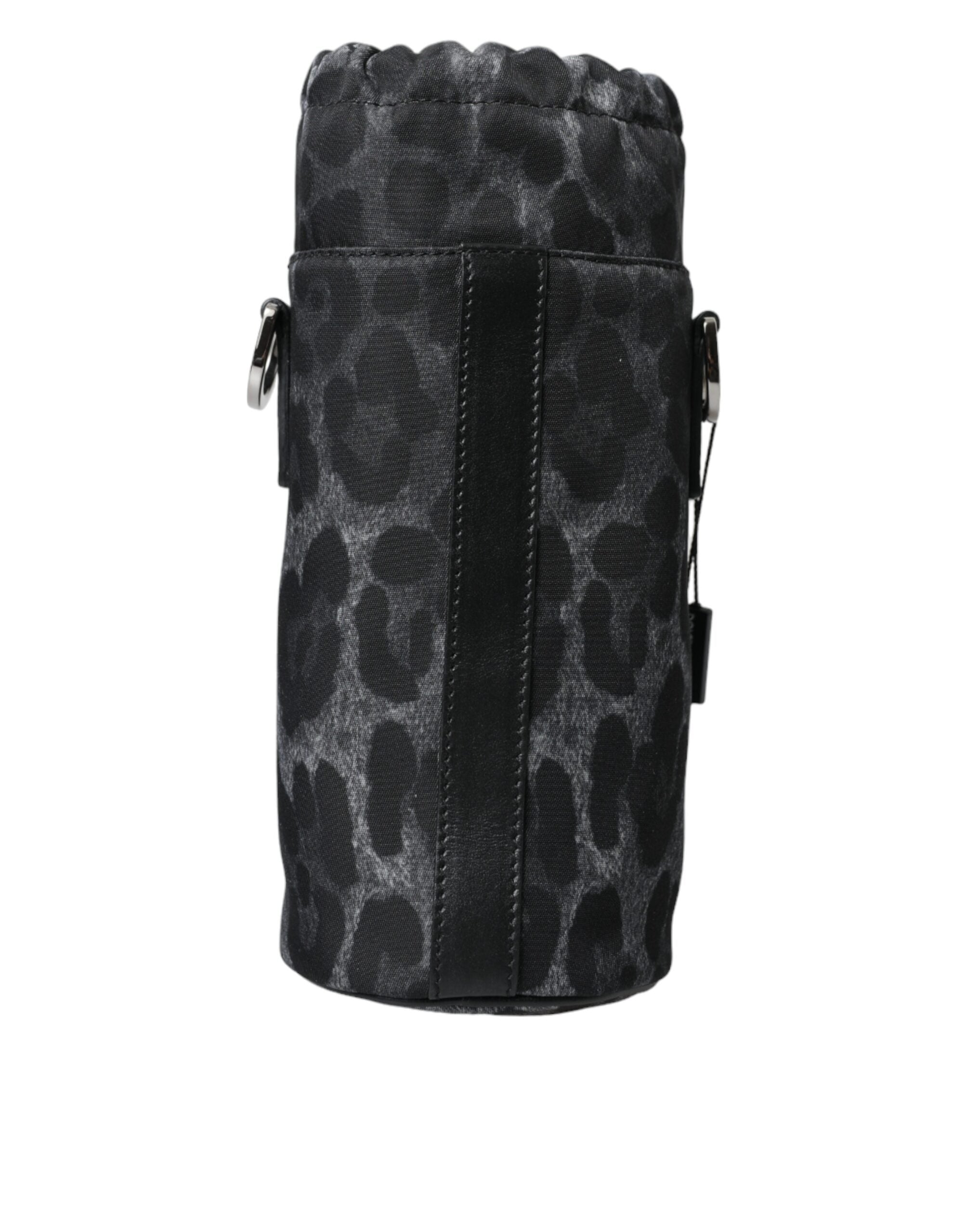 Dolce & Gabbana Τσάντα Bottle Cage με Leopard Print σε Μαύρο