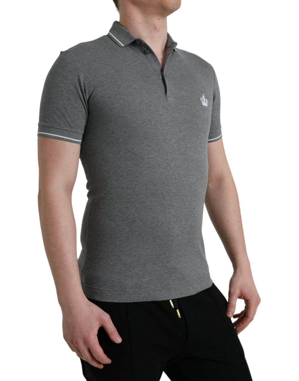 Dolce & Gabbana Cotton Polo Shirt in Grey