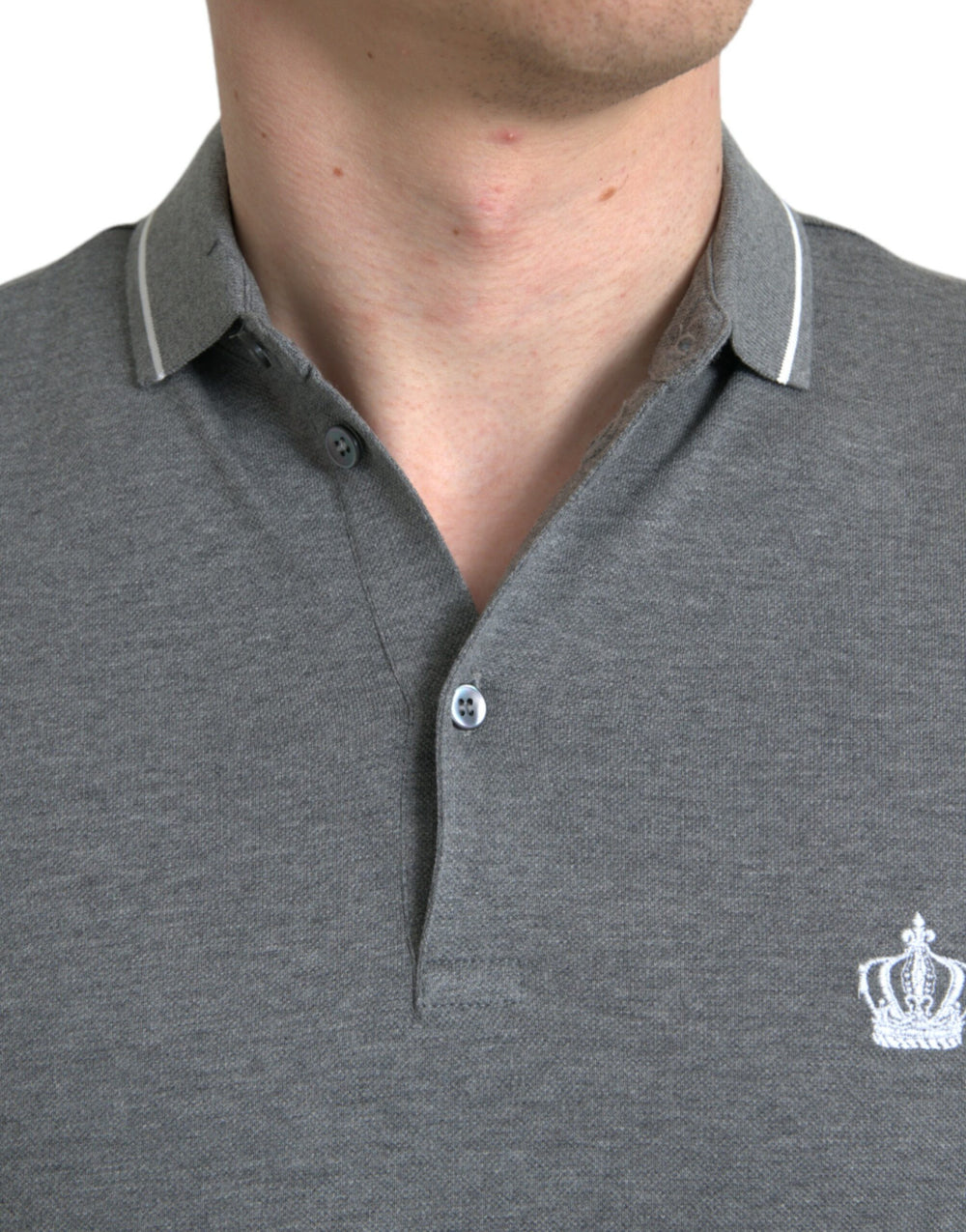 Dolce & Gabbana Cotton Polo Shirt in Grey