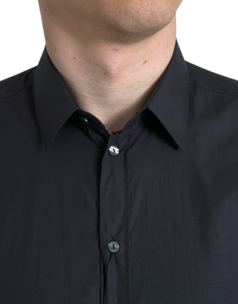 Dolce & Gabbana 100% Cotton Poplin Dress Shirt in Navy Blue