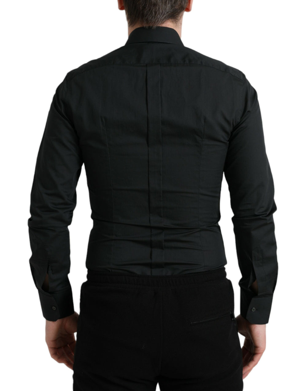 Dolce & Gabbana Cotton-Silk GOLD Dress Shirt in Black