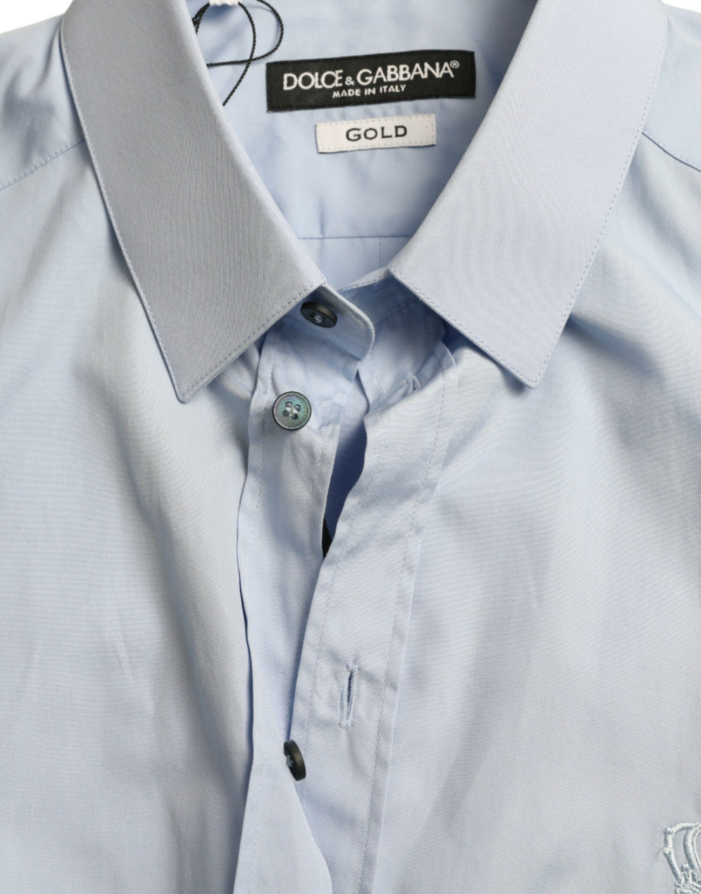 Dolce & Gabbana Cotton Poplin Dress Shirt in Sky Blue