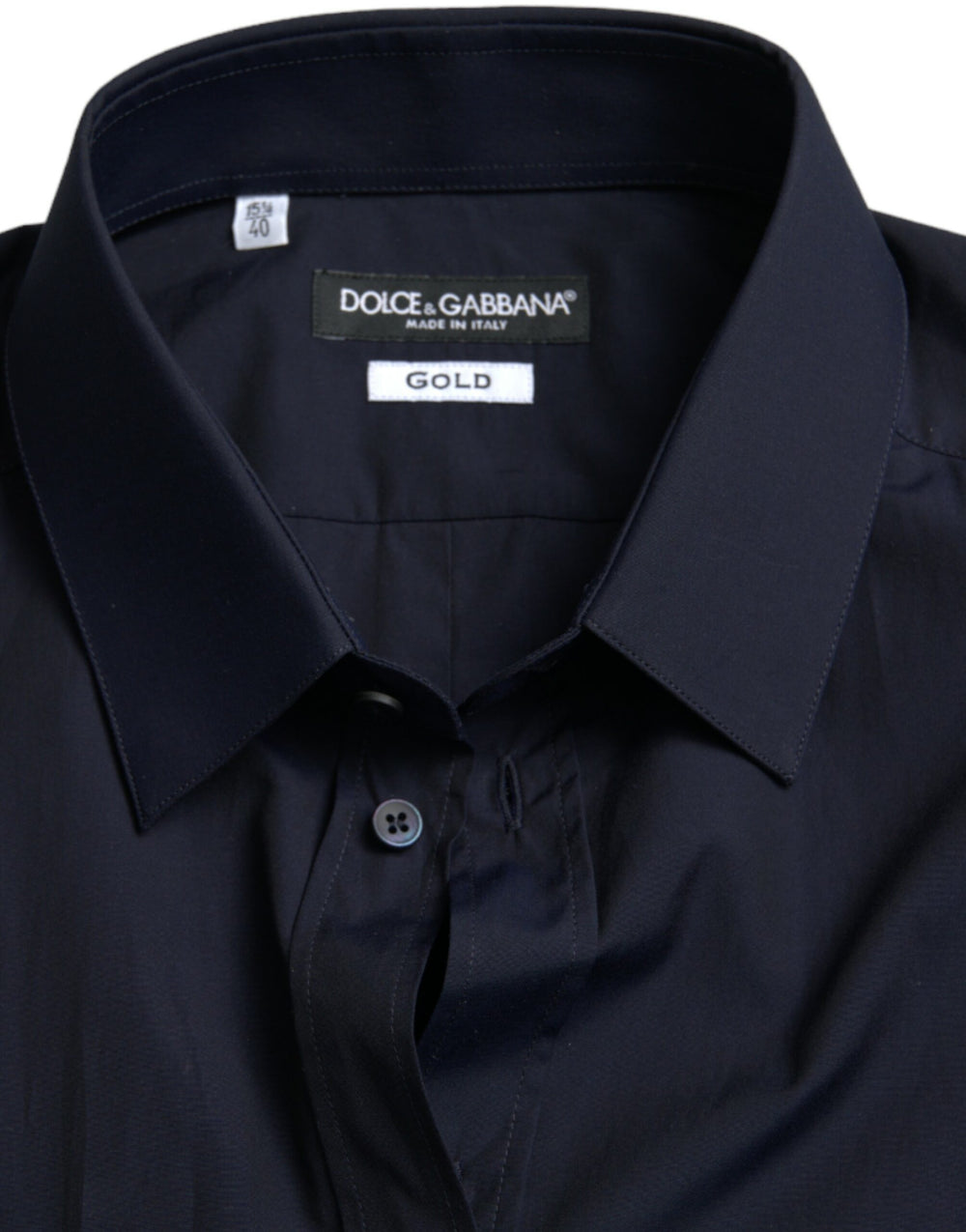 Dolce & Gabbana Slim Fit Cotton Dress Shirt in Navy Blue