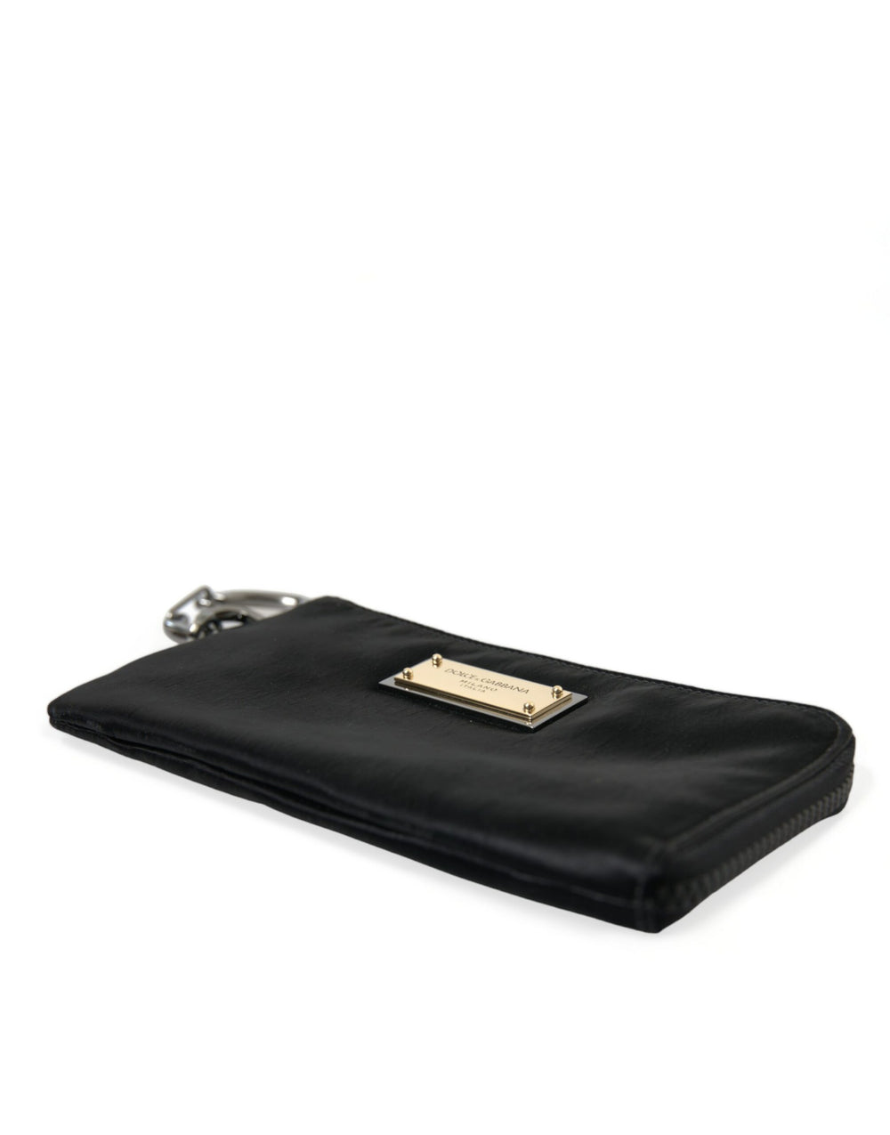 Dolce & Gabbana Nylon and Leather Keyring Pouch in Black