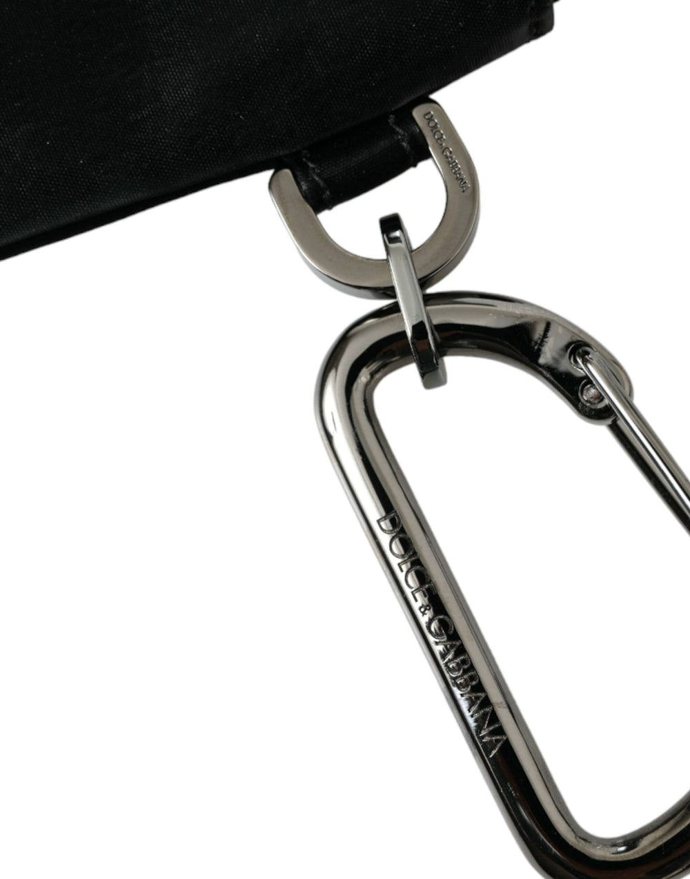 Dolce & Gabbana Nylon and Leather Keyring Pouch in Black