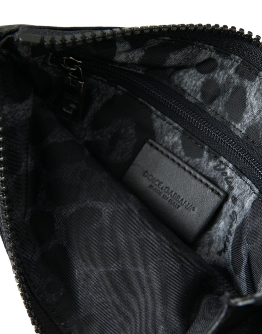 Dolce & Gabbana Nylon and Leather Keyring Pouch in Black