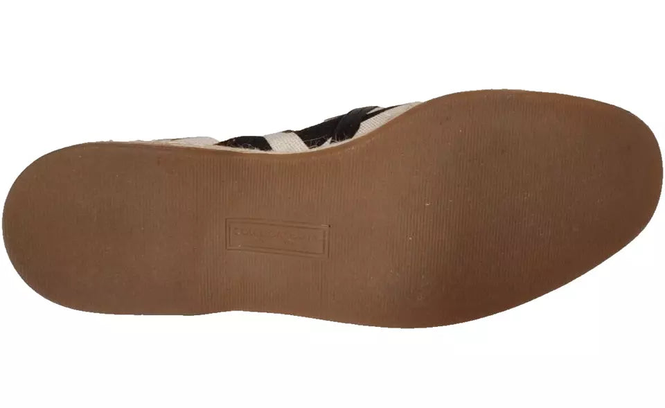 Dolce & Gabbana Linen Espadrilles in Black and White
