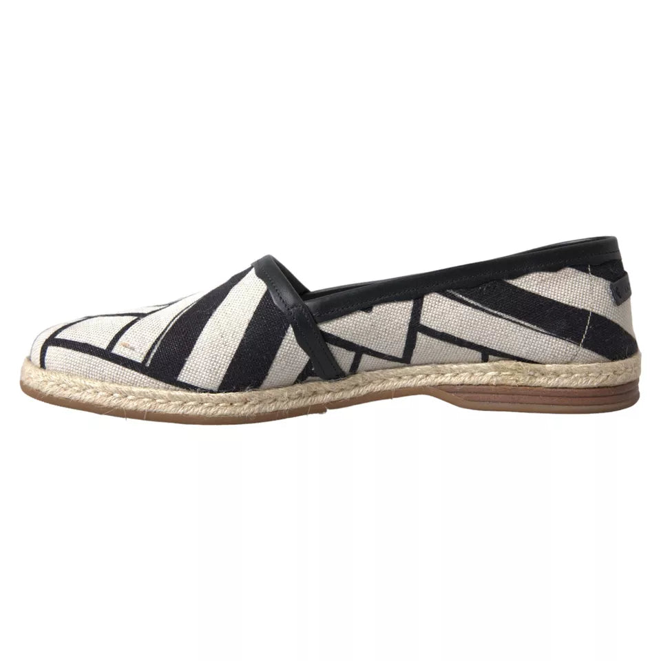 Dolce & Gabbana Linen Espadrilles in Black and White