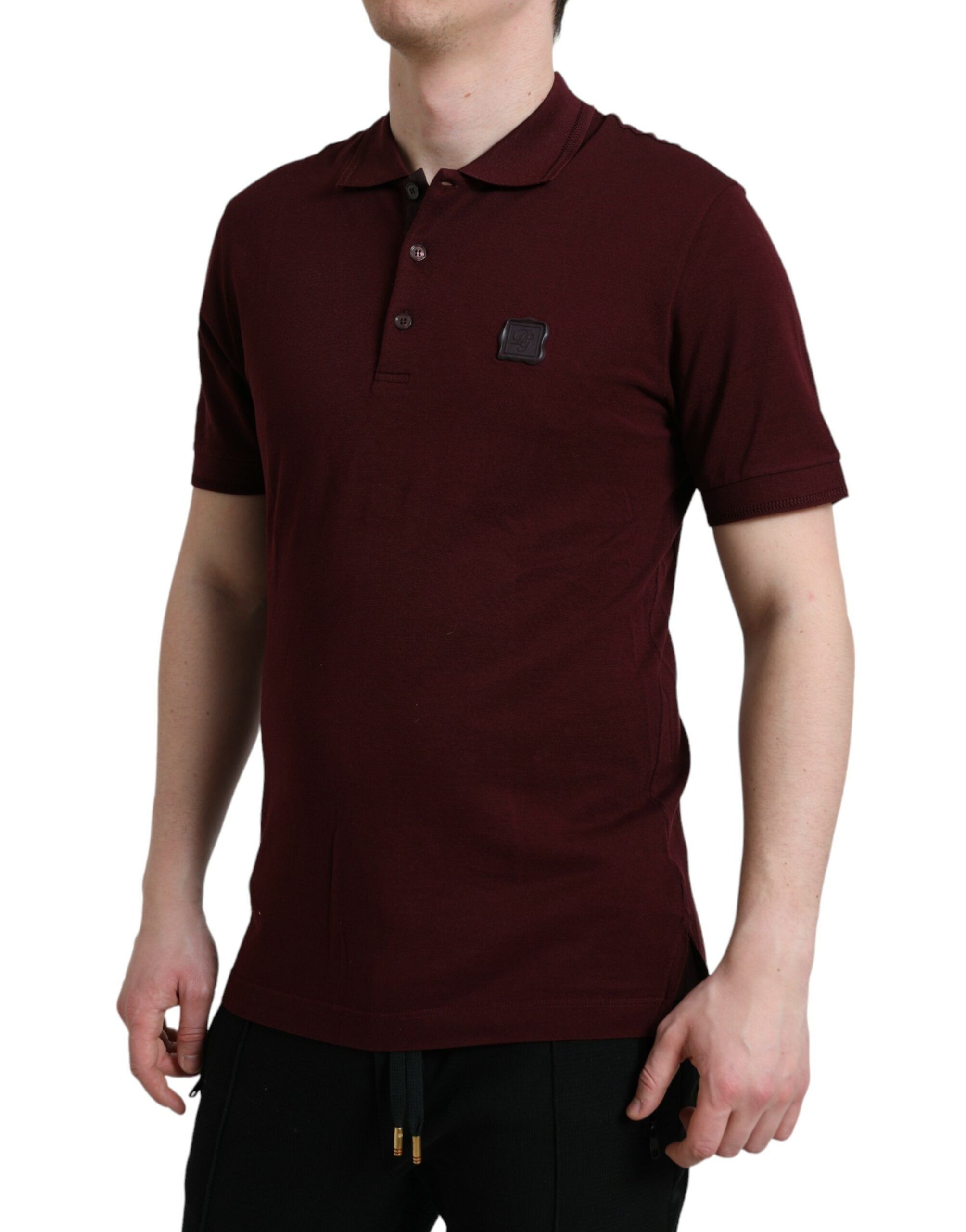 Dolce & Gabbana Βαμβακερό Polo σε Μπορντώ