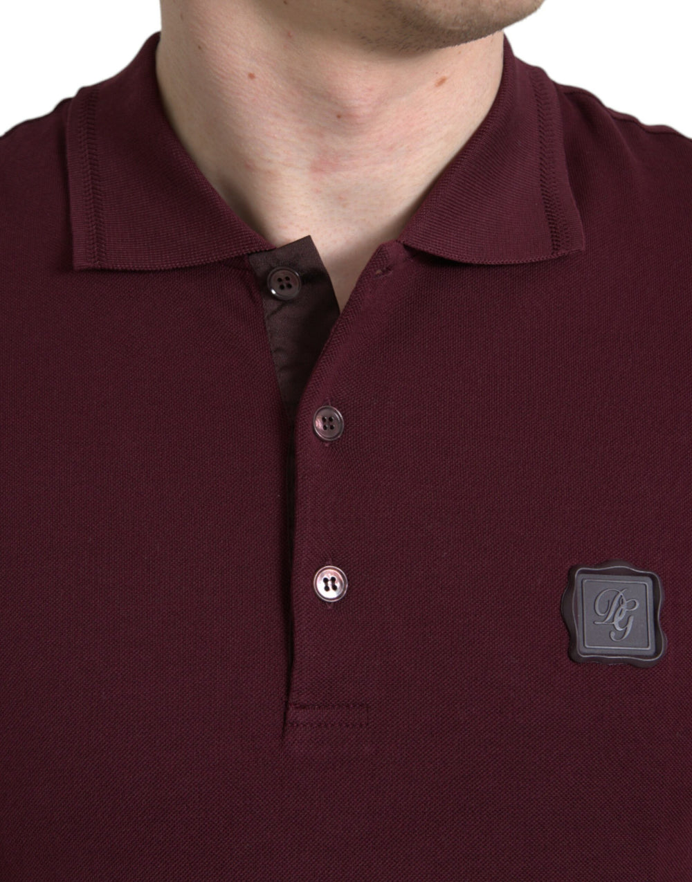 Dolce & Gabbana Cotton Polo Shirt in Maroon