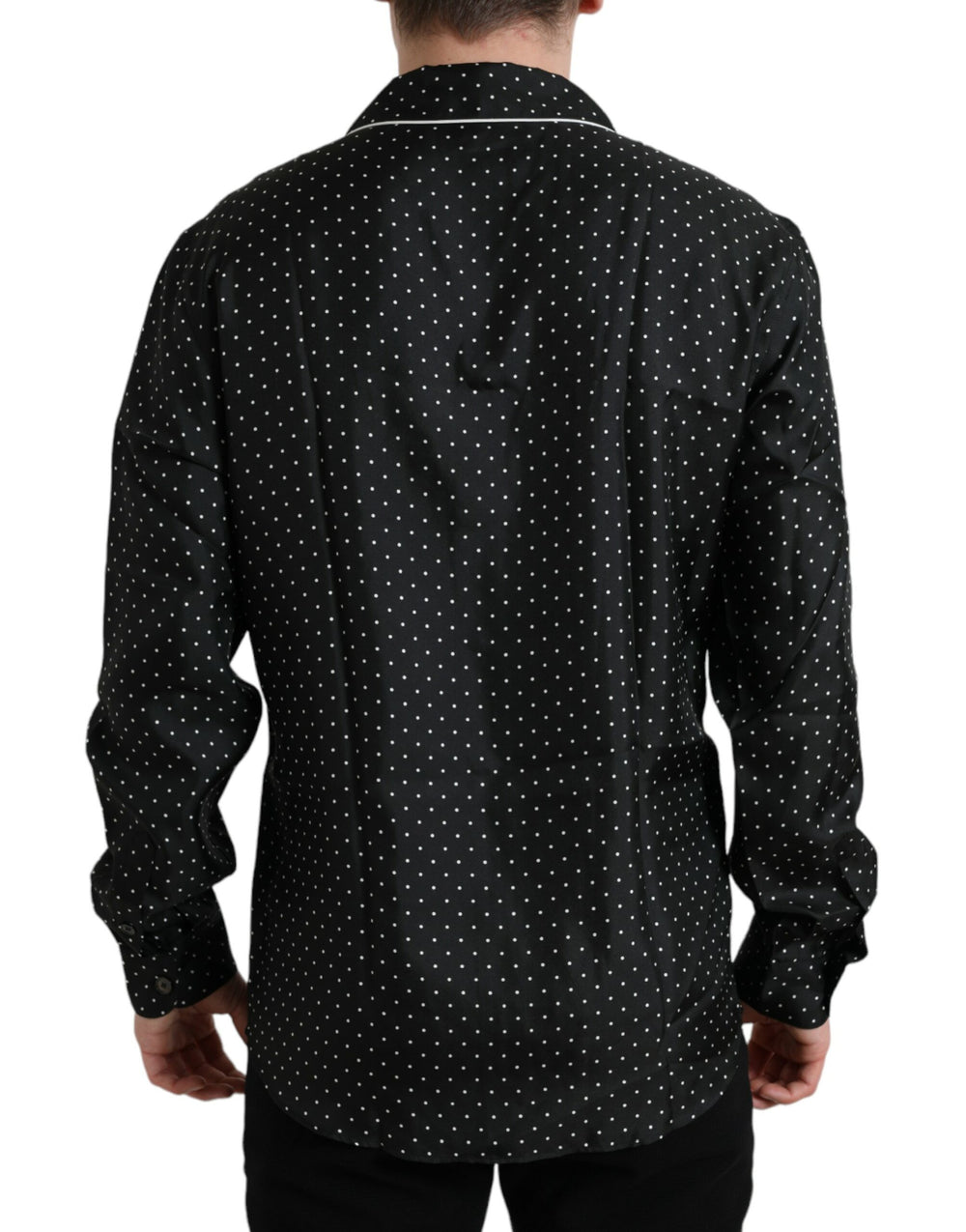 Dolce & Gabbana 100% Silk Long Sleeve Shirt in Black